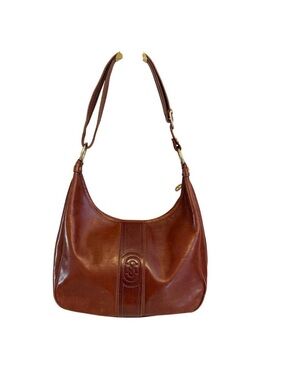 Marino Orlandi Brown Leather Shoulder Bag..